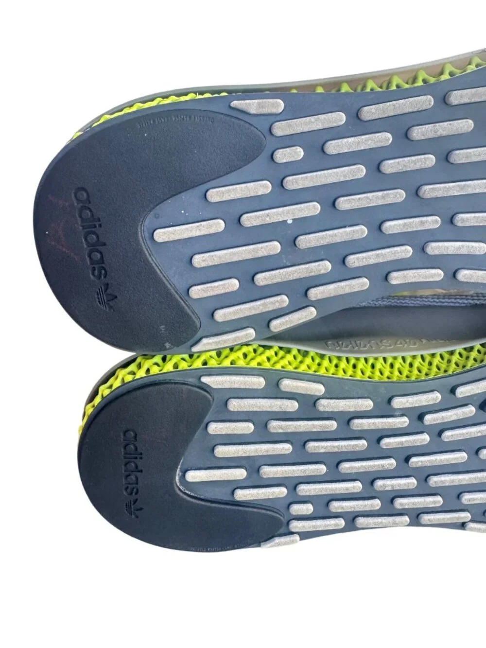 Adidas 4D Fusio Men Size 13.5 Gray Neon Yellow Knit Running Shoes FY5928